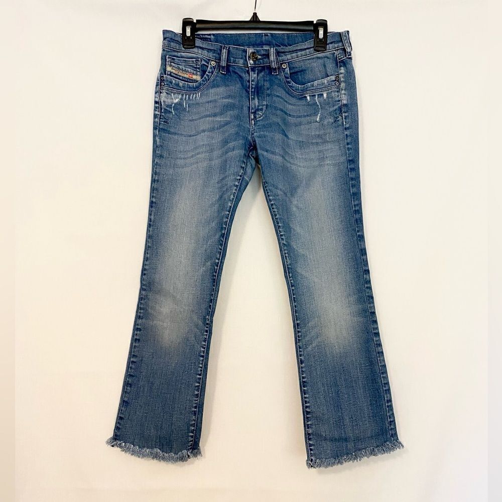 Diesel Jeans. Originally 30 x 32, but have been cropped and frayed.